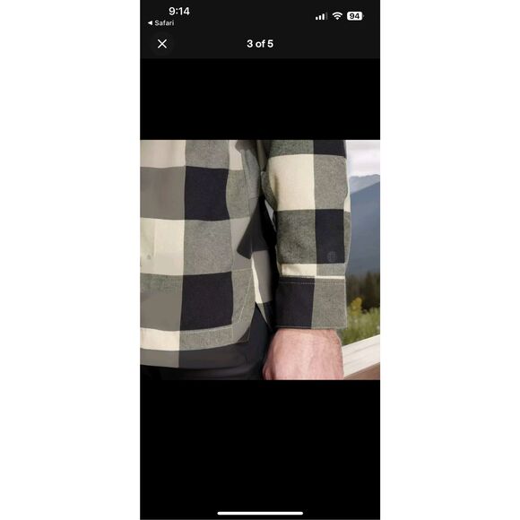 Adidas Black Tan Plaid Check Long Sleeve Button Up Shirt five ten Five Ten Brand - Picture 11 of 12